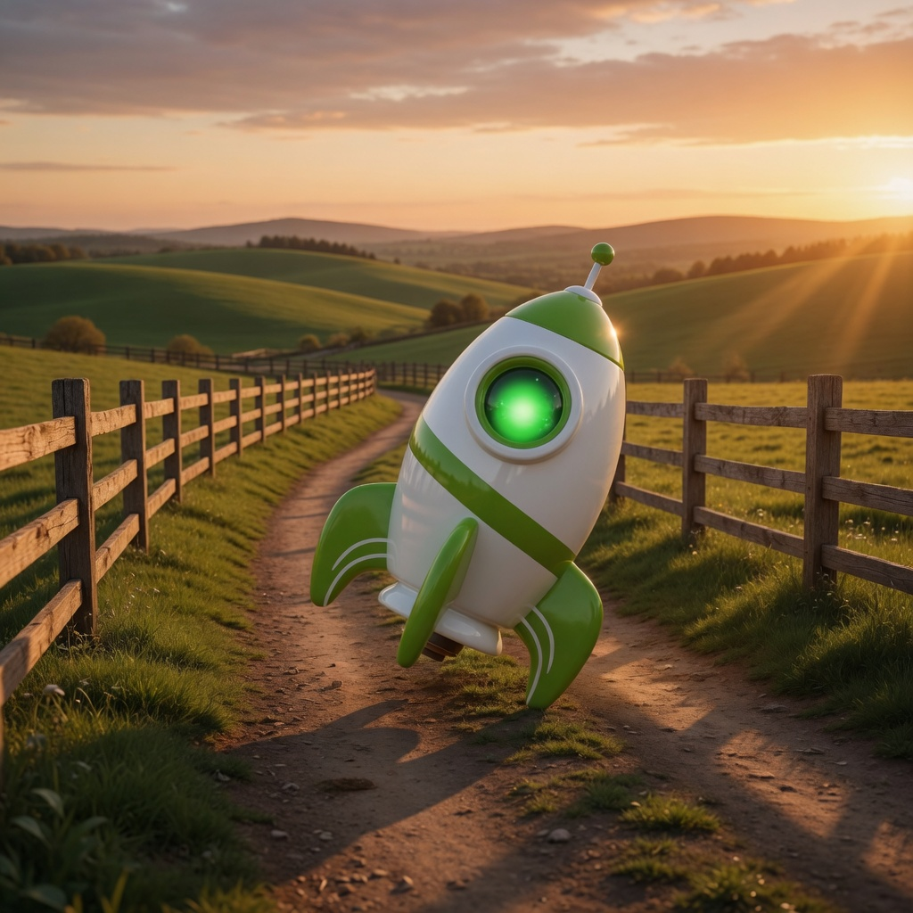 Robin Rocket on the country path